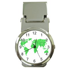 Environment Concept World Map Illustration Money Clip Watches by dflcprintsclothing