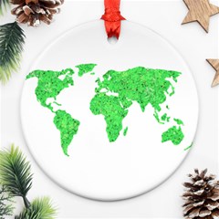 Environment Concept World Map Illustration Round Ornament (two Sides)