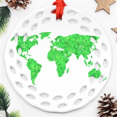 Environment Concept World Map Illustration Ornament (round Filigree)