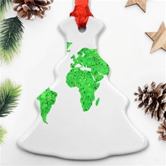 Environment Concept World Map Illustration Christmas Tree Ornament (two Sides) by dflcprintsclothing