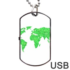 Environment Concept World Map Illustration Dog Tag Usb Flash (one Side) by dflcprintsclothing