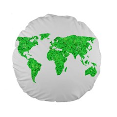 Environment Concept World Map Illustration Standard 15  Premium Round Cushions