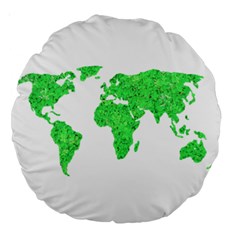 Environment Concept World Map Illustration Large 18  Premium Round Cushions by dflcprintsclothing