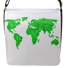 Environment Concept World Map Illustration Flap Closure Messenger Bag (s) by dflcprintsclothing