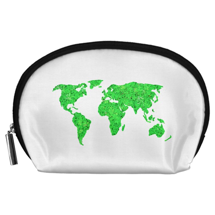 Environment Concept World Map Illustration Accessory Pouch (Large)