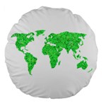 Environment Concept World Map Illustration Large 18  Premium Flano Round Cushions Front