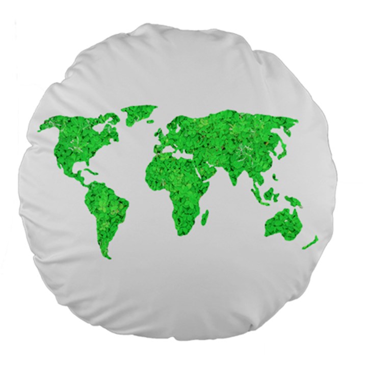 Environment Concept World Map Illustration Large 18  Premium Flano Round Cushions