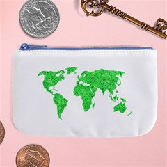 Environment Concept World Map Illustration Large Coin Purse by dflcprintsclothing