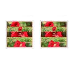 Photos Collage Coquelicots Cufflinks (square) by kcreatif