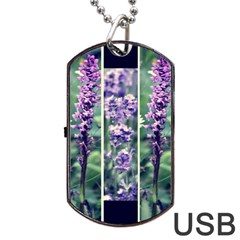 Collage Fleurs Violette Dog Tag Usb Flash (one Side) by kcreatif