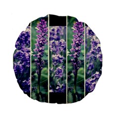 Collage Fleurs Violette Standard 15  Premium Flano Round Cushions by kcreatif