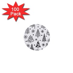 Seamless Pattern With Christmas Trees 1  Mini Buttons (100 Pack)  by Vaneshart