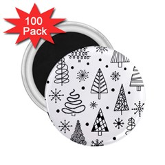 Seamless Pattern With Christmas Trees 2 25  Magnets (100 Pack)  by Vaneshart