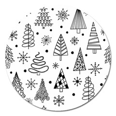 Seamless Pattern With Christmas Trees Magnet 5  (round)