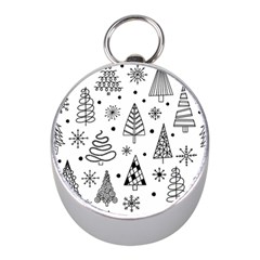 Seamless Pattern With Christmas Trees Mini Silver Compasses by Vaneshart