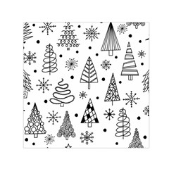 Seamless Pattern With Christmas Trees Small Satin Scarf (square) by Vaneshart