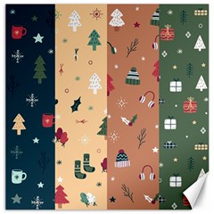 Flat Design Christmas Pattern Collection Canvas 12  X 12  by Vaneshart