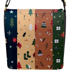 Flat Design Christmas Pattern Collection Flap Closure Messenger Bag (s) by Vaneshart