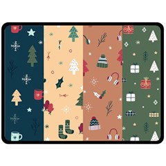 Flat Design Christmas Pattern Collection Double Sided Fleece Blanket (large)  by Vaneshart