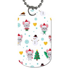 Christmas Seamless Pattern With Cute Kawaii Mouse Dog Tag (two Sides) by Vaneshart