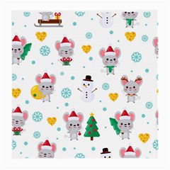 Christmas Seamless Pattern With Cute Kawaii Mouse Medium Glasses Cloth (2 Sides) by Vaneshart