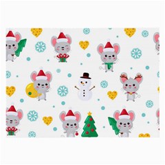 Christmas Seamless Pattern With Cute Kawaii Mouse Large Glasses Cloth by Vaneshart