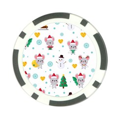 Christmas Seamless Pattern With Cute Kawaii Mouse Poker Chip Card Guard (10 Pack) by Vaneshart