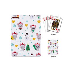 Christmas Seamless Pattern With Cute Kawaii Mouse Playing Cards Single Design (mini) by Vaneshart