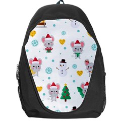 Christmas Seamless Pattern With Cute Kawaii Mouse Backpack Bag by Vaneshart