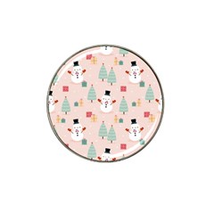 Cute Snowman Christmas Season Seamless Pattern Hat Clip Ball Marker (4 Pack) by Vaneshart