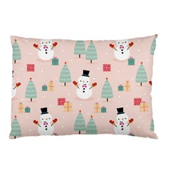 Cute Snowman Christmas Season Seamless Pattern Pillow Case by Vaneshart