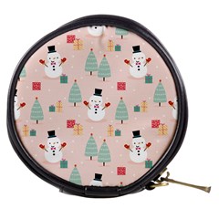 Cute Snowman Christmas Season Seamless Pattern Mini Makeup Bag by Vaneshart