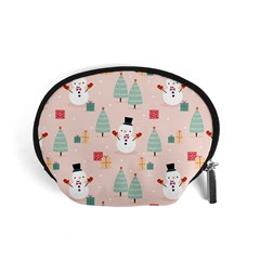 Cute Snowman Christmas Season Seamless Pattern Accessory Pouch (small) by Vaneshart