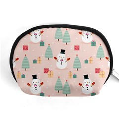 Cute Snowman Christmas Season Seamless Pattern Accessory Pouch (medium) by Vaneshart