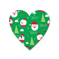 Cute Face Christmas Character Cute Santa Claus Reindeer Snowman Penguin Heart Magnet