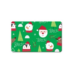 Cute Face Christmas Character Cute Santa Claus Reindeer Snowman Penguin Magnet (name Card) by Vaneshart