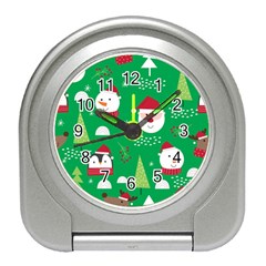 Cute Face Christmas Character Cute Santa Claus Reindeer Snowman Penguin Travel Alarm Clock by Vaneshart