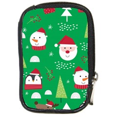 Cute Face Christmas Character Cute Santa Claus Reindeer Snowman Penguin Compact Camera Leather Case by Vaneshart