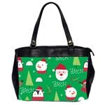 Cute Face Christmas Character Cute Santa Claus Reindeer Snowman Penguin Oversize Office Handbag (2 Sides) Front