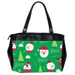 Cute Face Christmas Character Cute Santa Claus Reindeer Snowman Penguin Oversize Office Handbag (2 Sides) Back