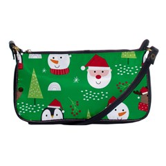 Cute Face Christmas Character Cute Santa Claus Reindeer Snowman Penguin Shoulder Clutch Bag by Vaneshart