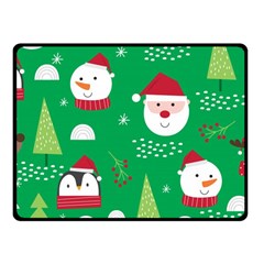 Cute Face Christmas Character Cute Santa Claus Reindeer Snowman Penguin Fleece Blanket (small) by Vaneshart