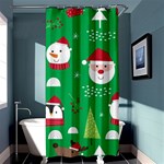 Cute Face Christmas Character Cute Santa Claus Reindeer Snowman Penguin Shower Curtain 36  x 72  (Stall)  Curtain(36 X72 ) - 33.26 x66.24  Curtain(36 X72 )