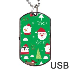 Cute Face Christmas Character Cute Santa Claus Reindeer Snowman Penguin Dog Tag Usb Flash (two Sides) by Vaneshart