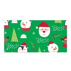 Cute Face Christmas Character Cute Santa Claus Reindeer Snowman Penguin Satin Wrap by Vaneshart