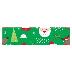 Cute Face Christmas Character Cute Santa Claus Reindeer Snowman Penguin Satin Scarf (oblong) by Vaneshart