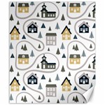 Abstract Seamless Pattern With Cute Houses Trees Road Canvas 20  x 24  19.57 x23.15  Canvas - 1