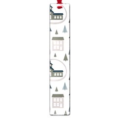 Abstract Seamless Pattern With Cute Houses Trees Road Large Book Marks by Vaneshart