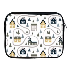 Abstract Seamless Pattern With Cute Houses Trees Road Apple Ipad 2/3/4 Zipper Cases by Vaneshart