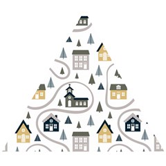 Abstract Seamless Pattern With Cute Houses Trees Road Wooden Puzzle Triangle by Vaneshart